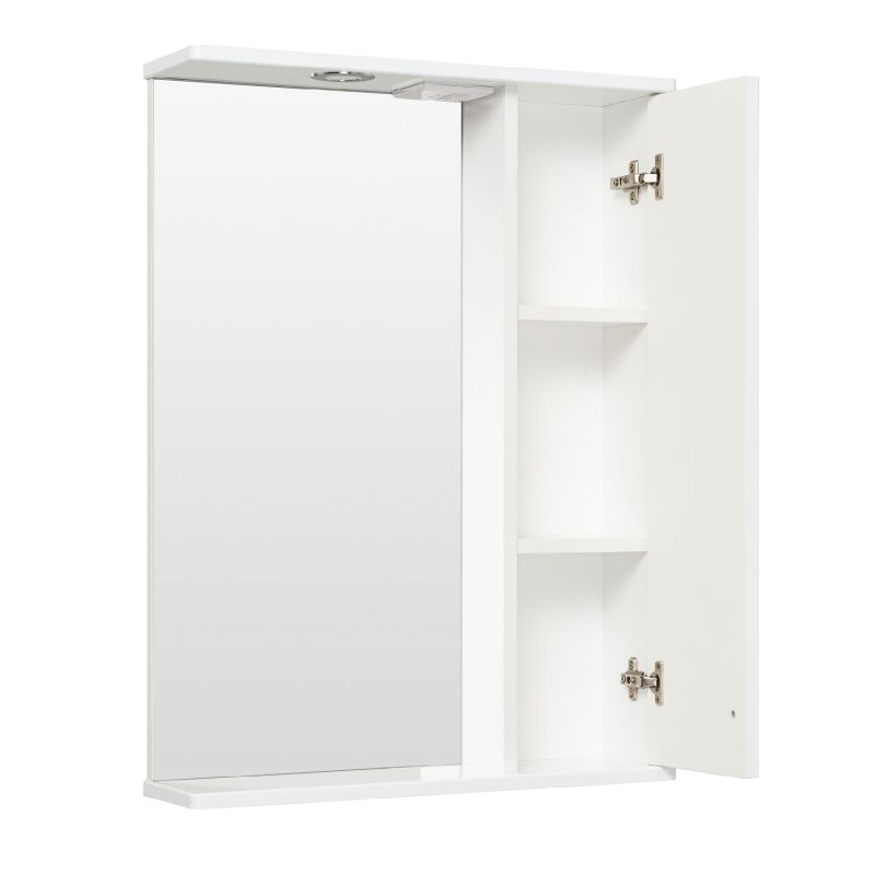 Зеркало со шкафом Runo Мерида 58 R 00-00000740 с подсветкой Белое