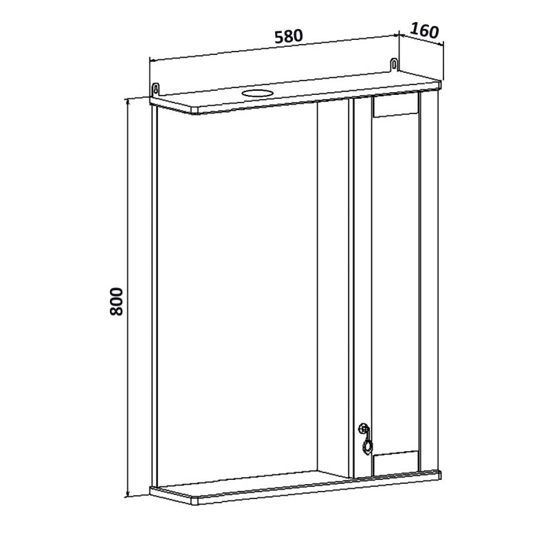 Зеркало со шкафом Runo Мерида 58 R 00-00000740 с подсветкой Белое
