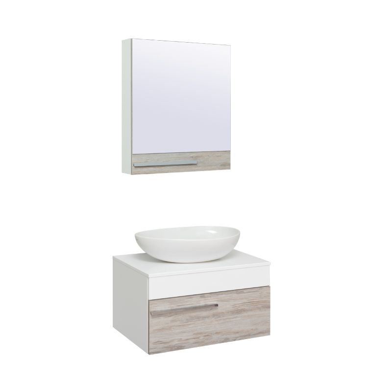 Зеркальный шкаф Runo правый Вудлайн 85 00-00001007 Дуб скандинавский