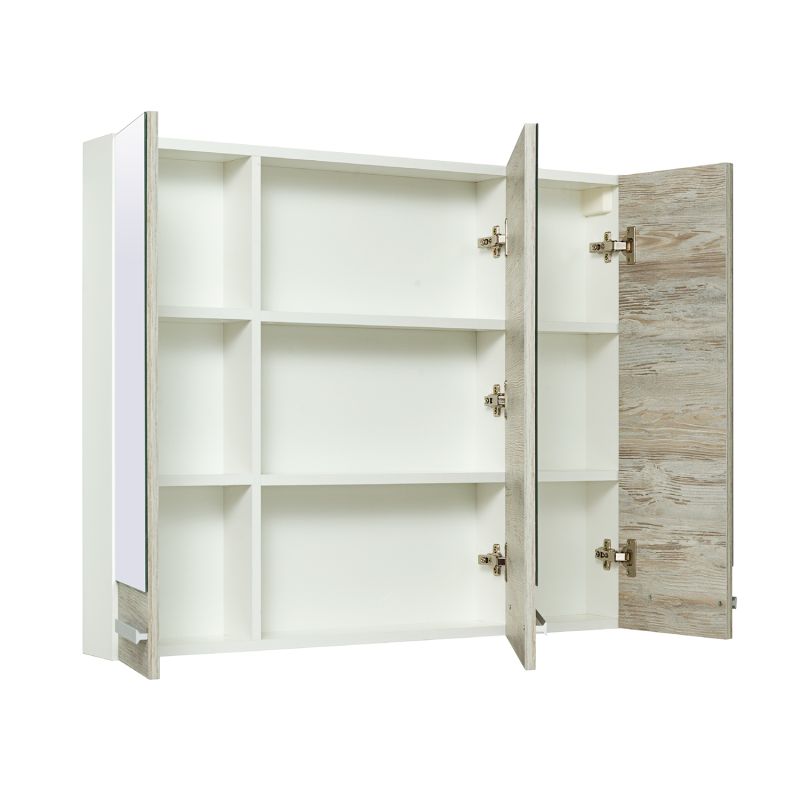 Зеркальный шкаф Runo Вудлайн 100 00-00001008 Дуб скандинавский Белый