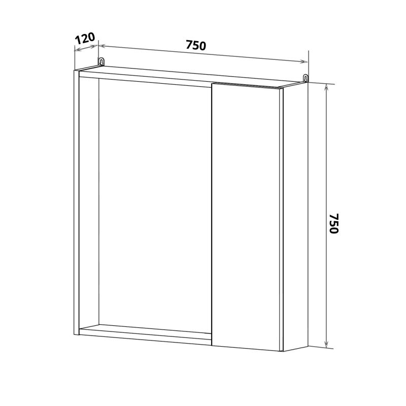 Зеркало со шкафом Runo Манхэттен 75 00-00001045 Белое