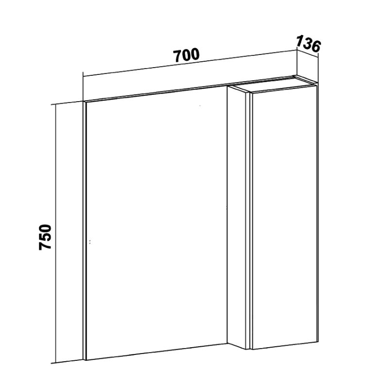 Зеркало со шкафом Runo Мальта 70 00-00001101 Дуб Черное
