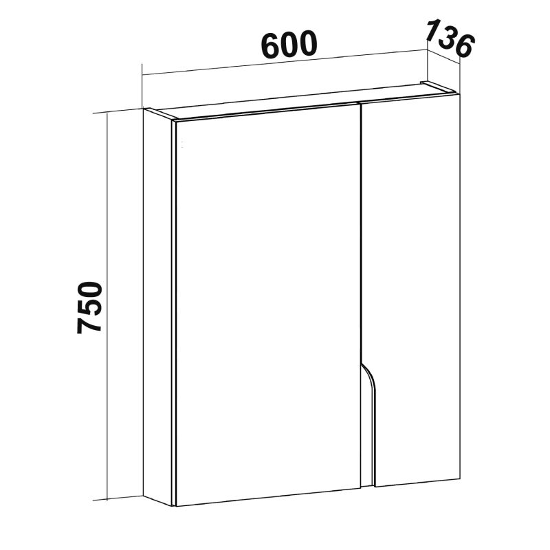 Зеркальный шкаф Runo Стокгольм 60 00-00001126 Белый