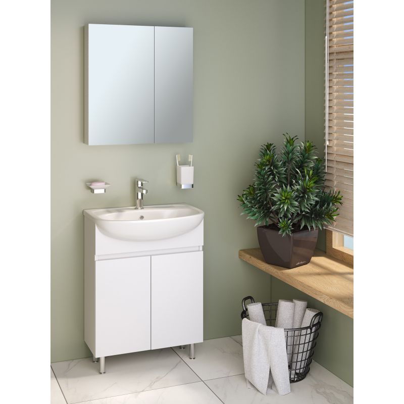 Зеркальный шкаф Runo Лада 60 00-00001159 Белый