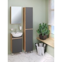 Зеркальный шкаф Runo Лада 40 00-00001193 Дуб серый