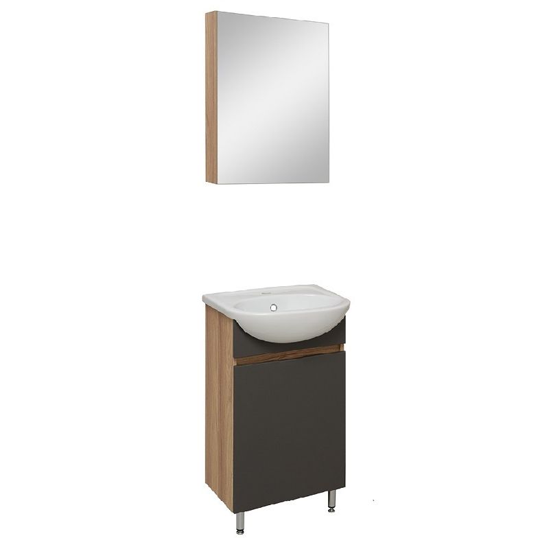 Зеркальный шкаф Runo Лада 40 00-00001193 Дуб серый