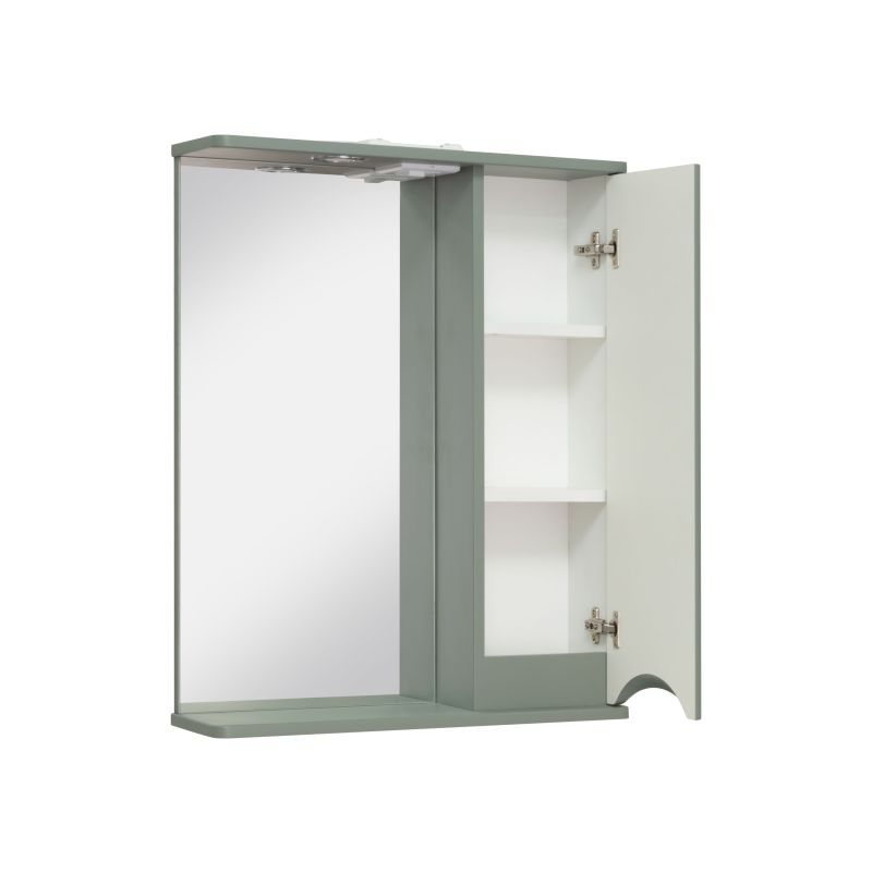Зеркало со шкафом Runo Афина 60 00-00001207 с подсветкой Цемент