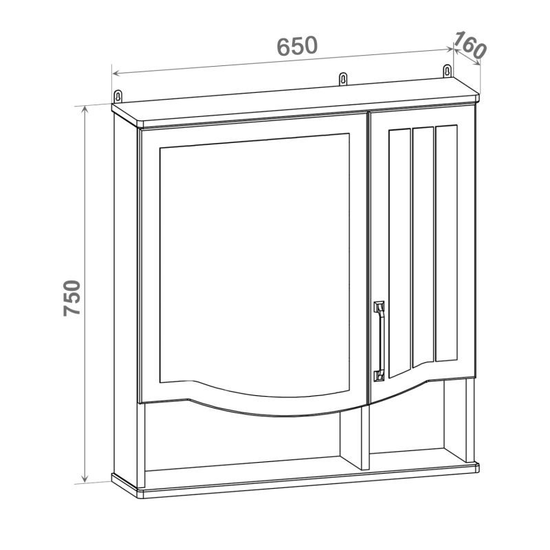 Зеркальный шкаф Runo Марсель 60 00-00001219 Мята