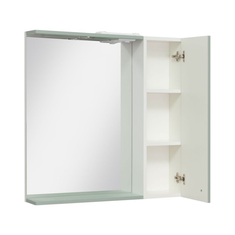 Зеркало со шкафом Runo Римини 75 00-00001279 с подсветкой Мята