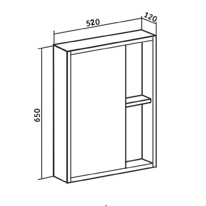 Зеркальный шкаф Runo Эко 52 00-00001324 Железный камень
