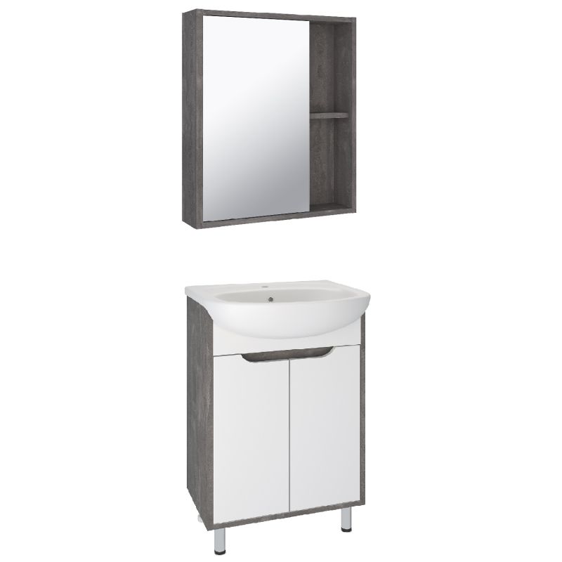 Зеркальный шкаф Runo Эко 52 00-00001324 Железный камень