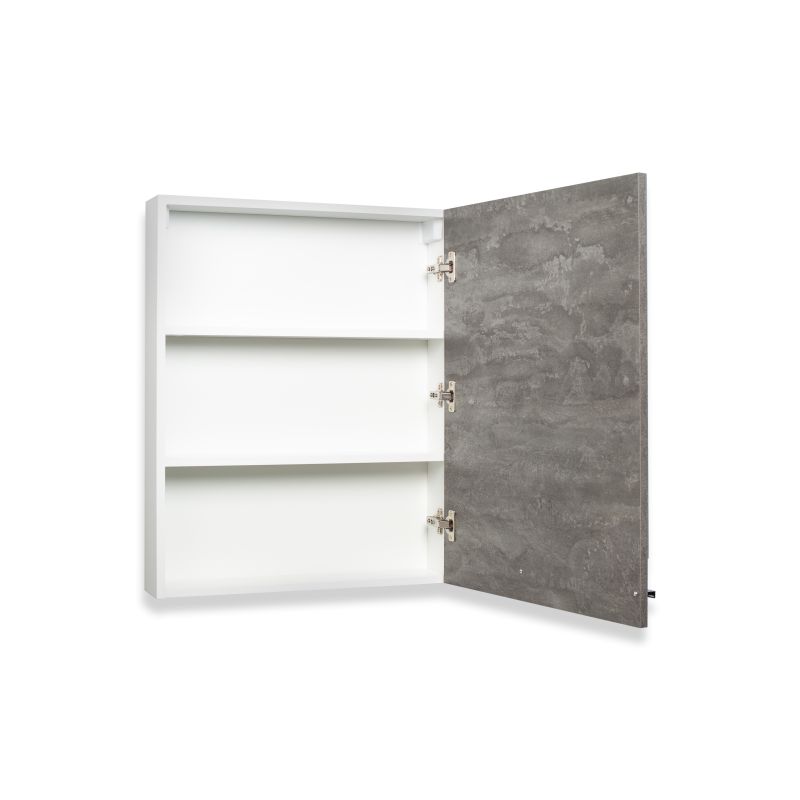 Зеркальный шкаф Runo Вудлайн 60 правый 00-00001345 Железный камень Белый