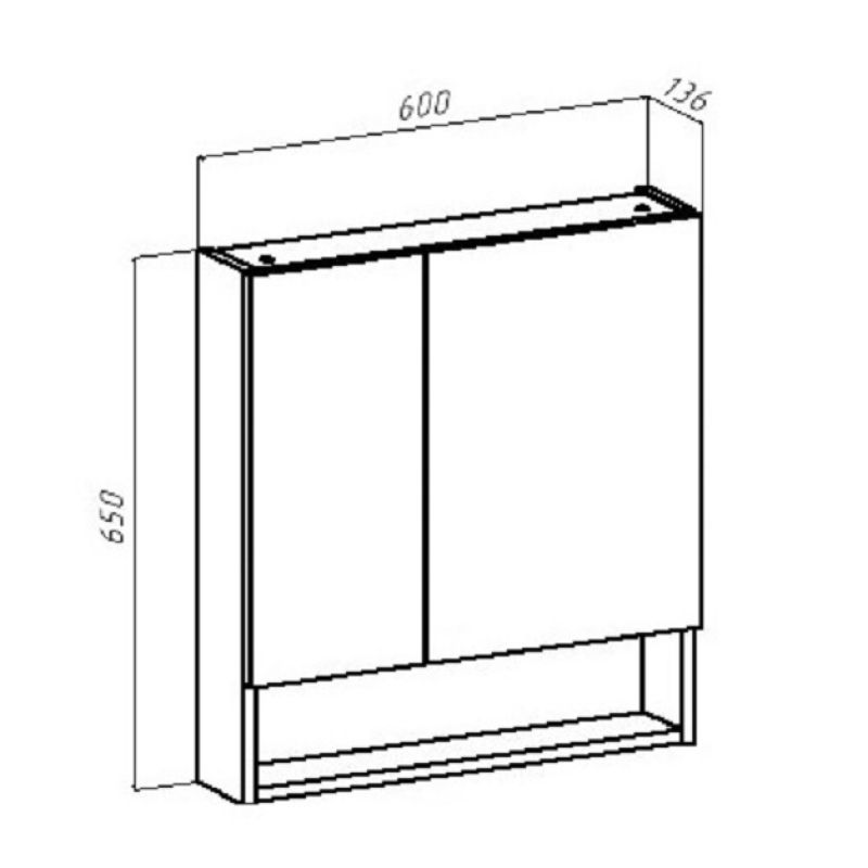 Зеркальный шкаф Runo Бари 60 00-00001382 Крафт дуб Белый