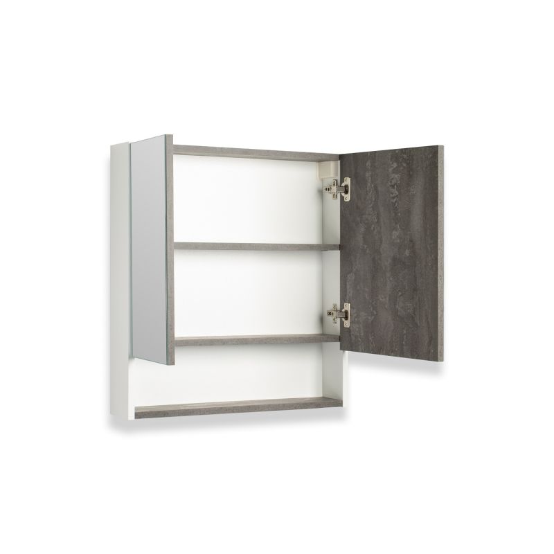 Зеркальный шкаф Runo Бари 60 00-00001386 Железный камень Белый