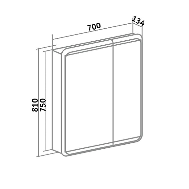 Зеркальный шкаф Runo Эрика 70 УТ000003320 Белый