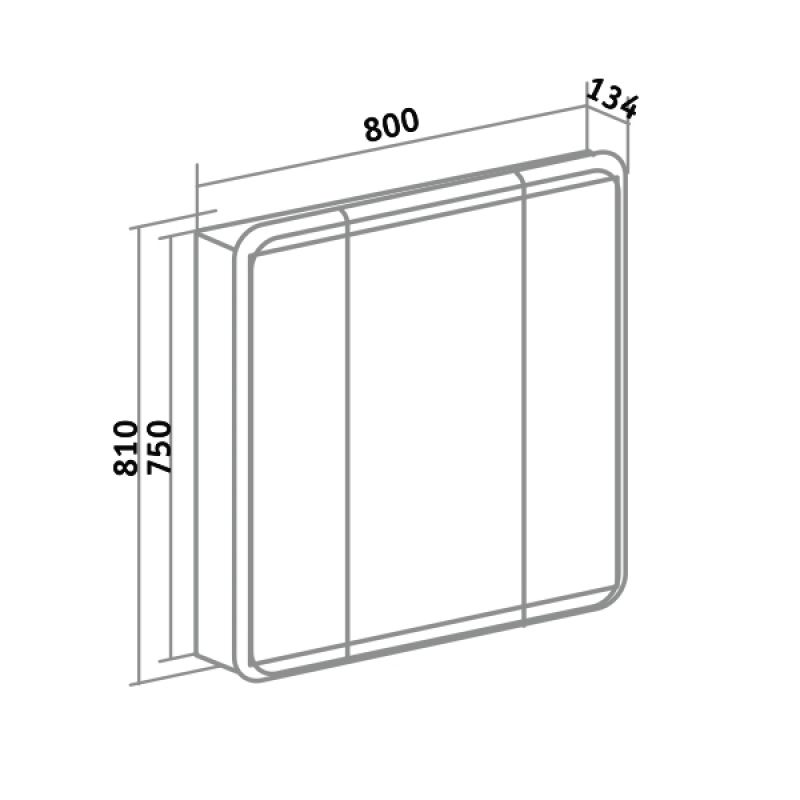 Зеркальный шкаф Runo Эрика 80 УТ000003321 Белый