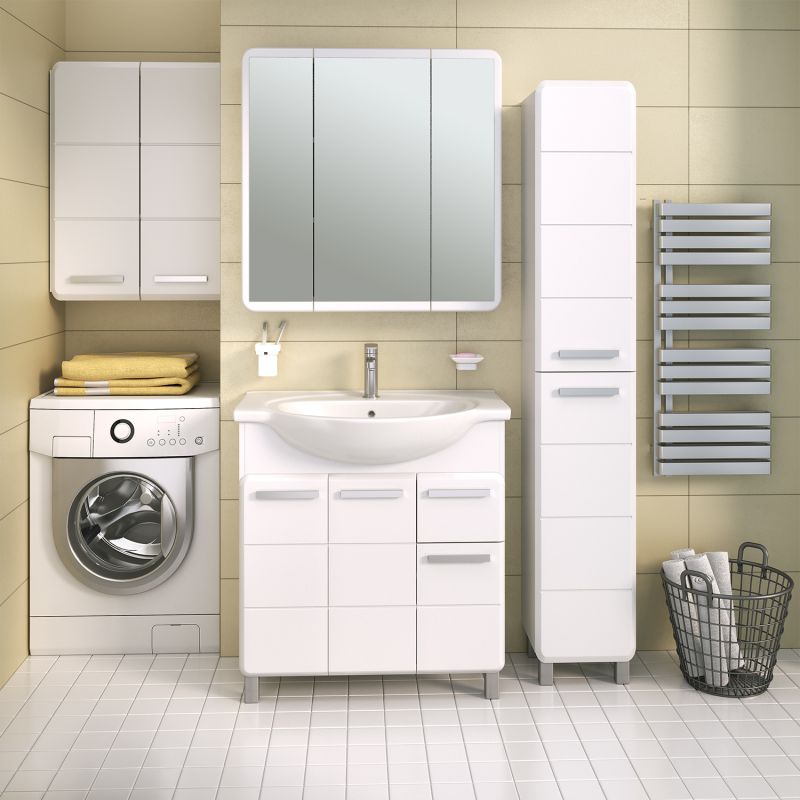 Зеркальный шкаф Runo Эрика 80 УТ000003321 Белый