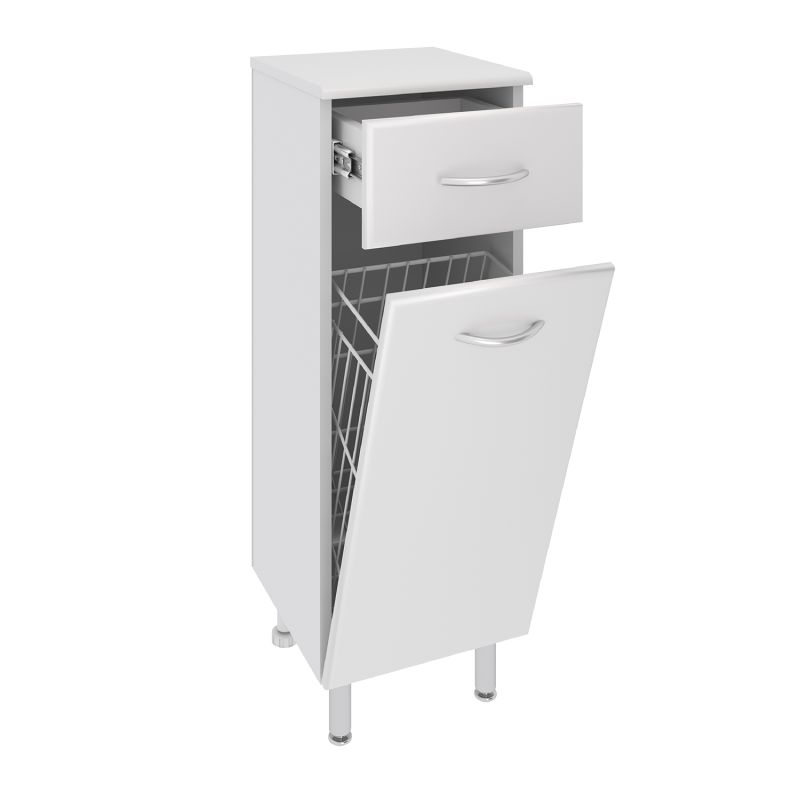 Тумба Runo Эконом 30 00000000112 с бельевой корзиной Белая