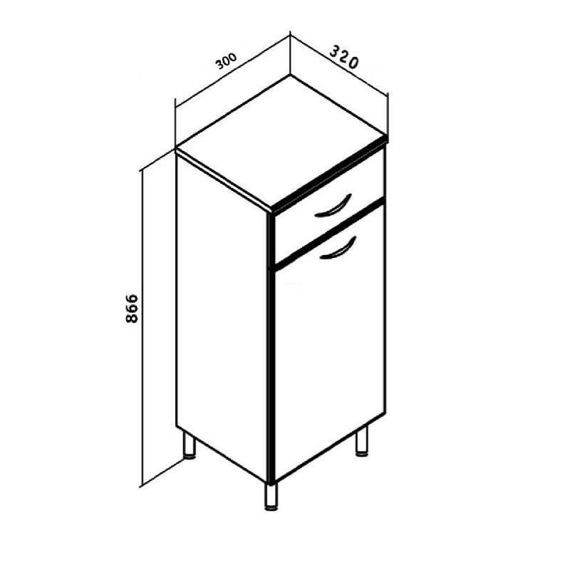 Тумба Runo Эконом 30 00000000112 с бельевой корзиной Белая