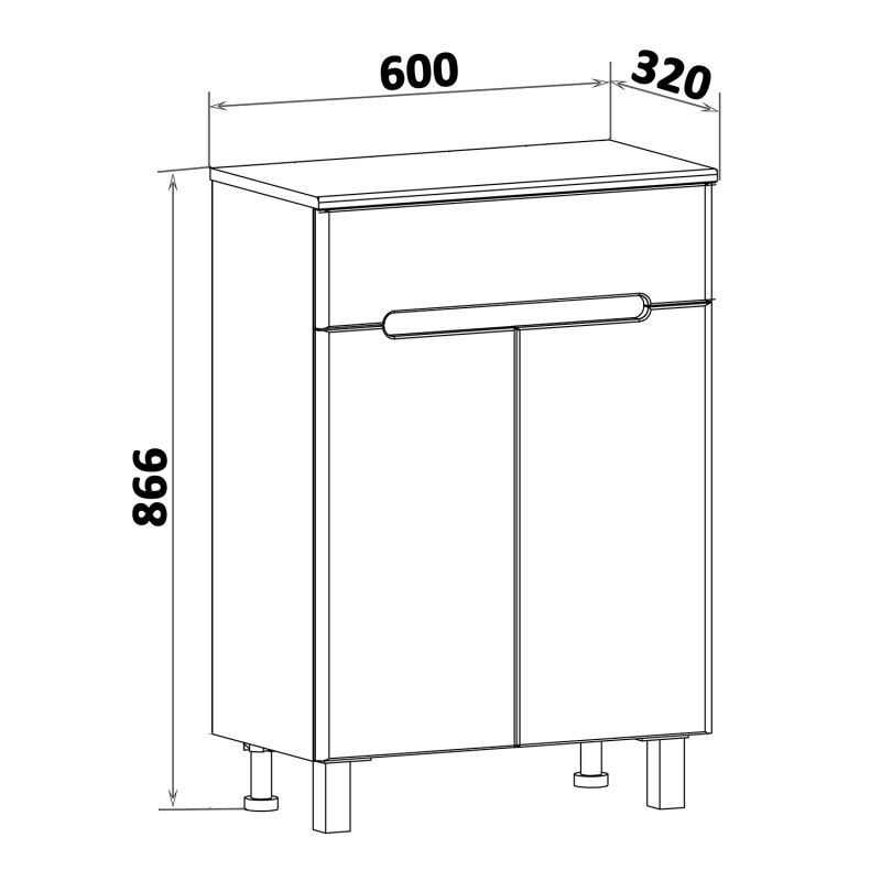 Тумба Runo Парма 60 00-00001041 Белый
