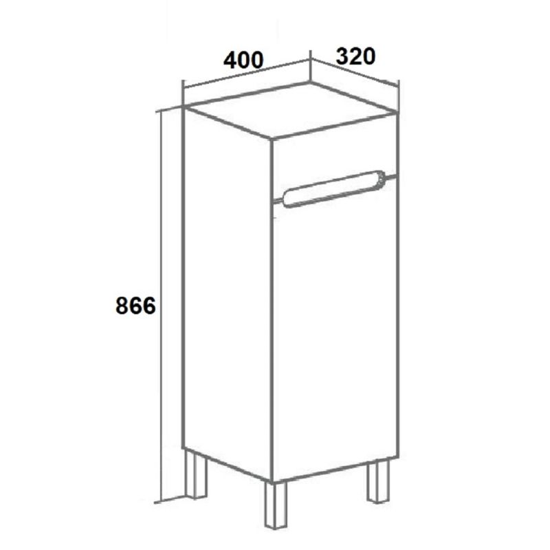 Тумба Runo Парма 40 R 00-00001049 Белая