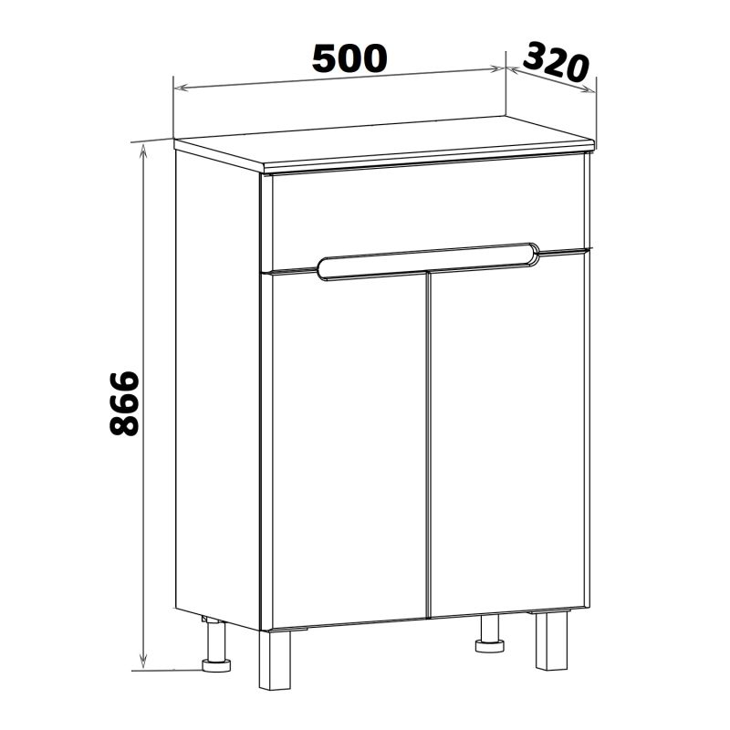 Тумба Runo Парма 50 00-00001050 Белая