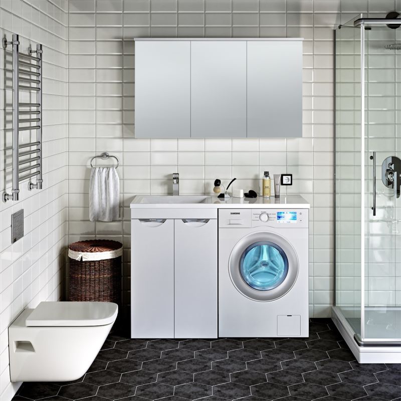 Тумба под раковину Runo Лира 120 УТ000003443 Белая