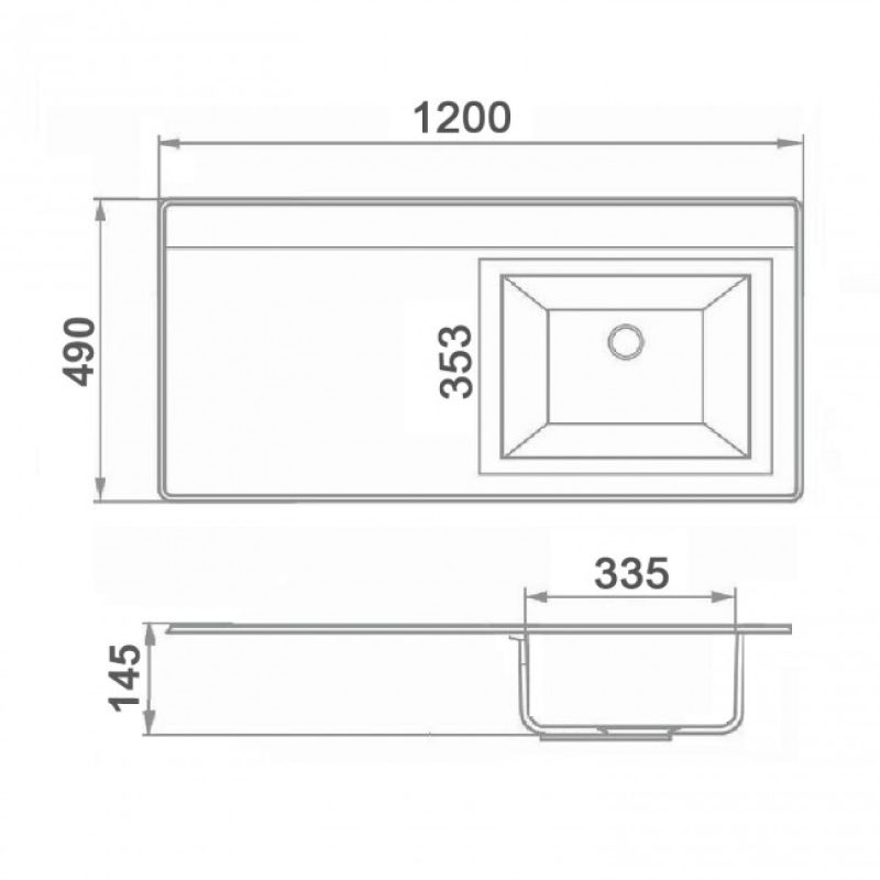 Раковина над стиральной машиной 120x49 см Runo Гамма 00-00001025 Белая