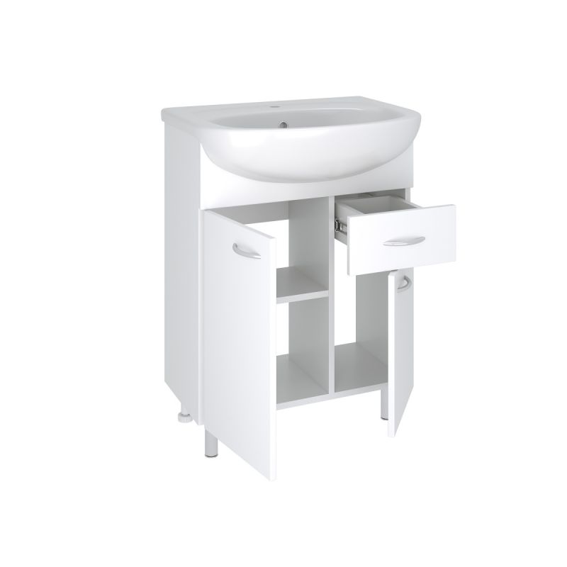 Тумба под раковину Runo Уют 60 00000000501 Белая
