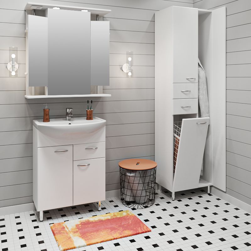 Тумба под раковину Runo Уют 60 00000000501 Белая