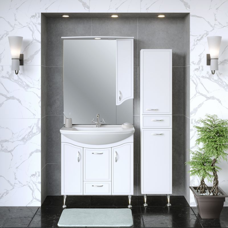 Тумба под раковину Runo Севилья 85 00000000597 Белая