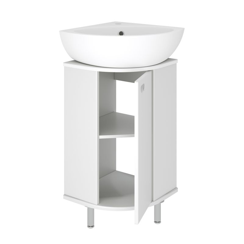 Тумба под раковину Runo Браво 40 00000000947 угловая Белая