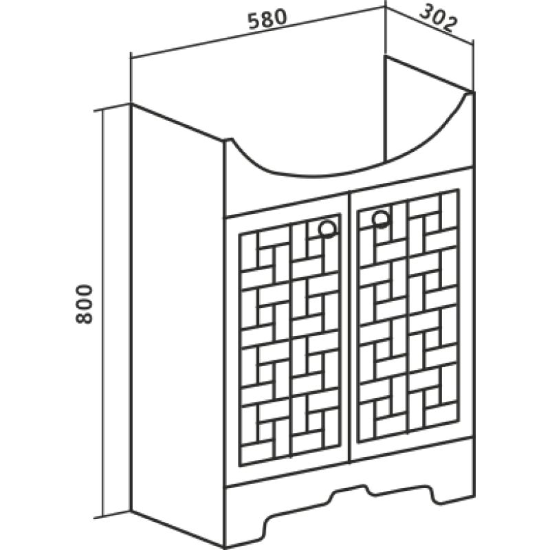 Тумба под раковину Runo Авила 60 00000001045 Белая