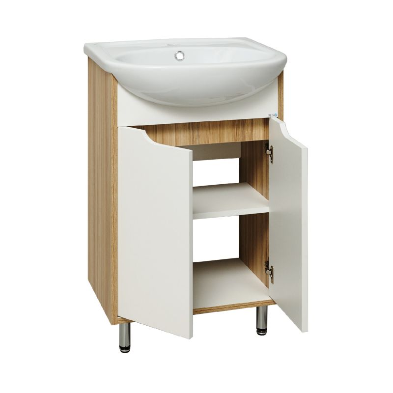 Тумба под раковину Runo Эко 50 00000001142 Белая Лиственница