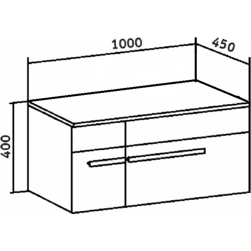 Тумба под раковину Runo Вудлайн 100 00-00001011 подвесная Белая Дуб скандинавский
