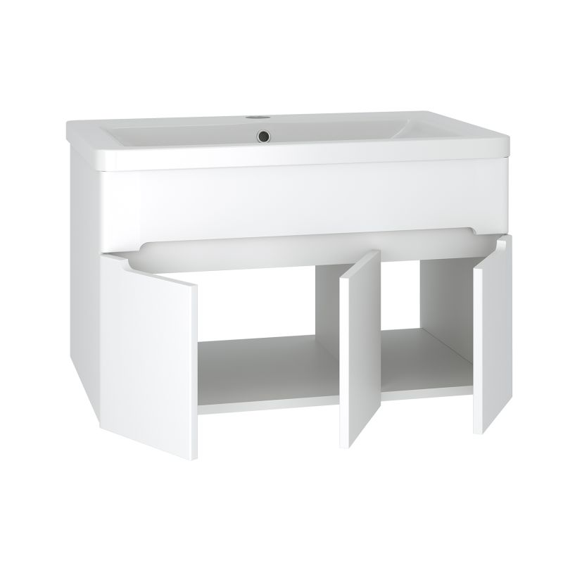 Тумба под раковину Runo Парма 75 00-00001039 подвесная Белая