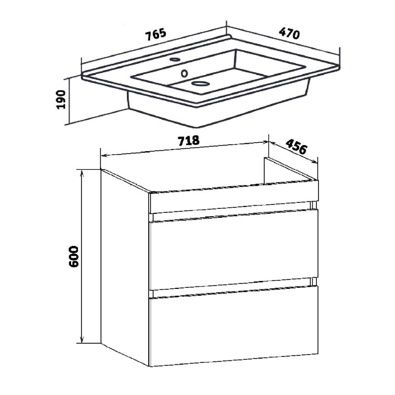 Тумба под раковину Runo Манхэттен 75 00-00001047 Белая