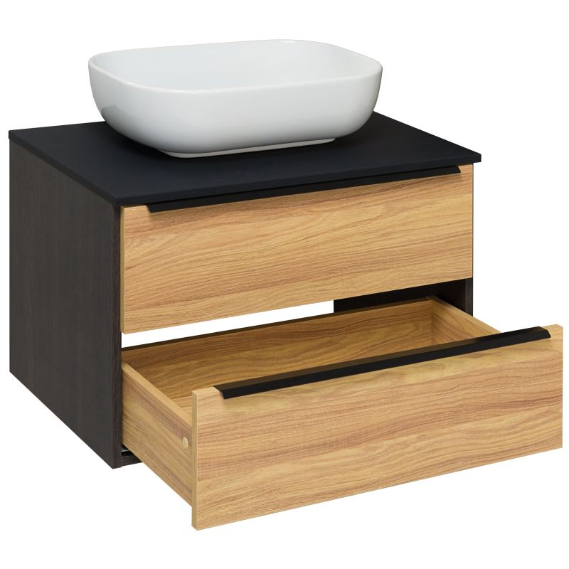 Тумба под раковину Runo Мальта 70 00-00001097 Дуб Черная