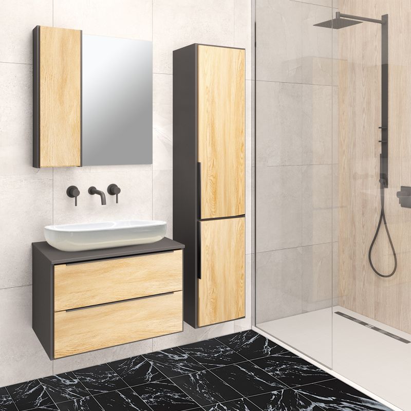 Тумба под раковину Runo Мальта 70 00-00001097 Дуб Черная