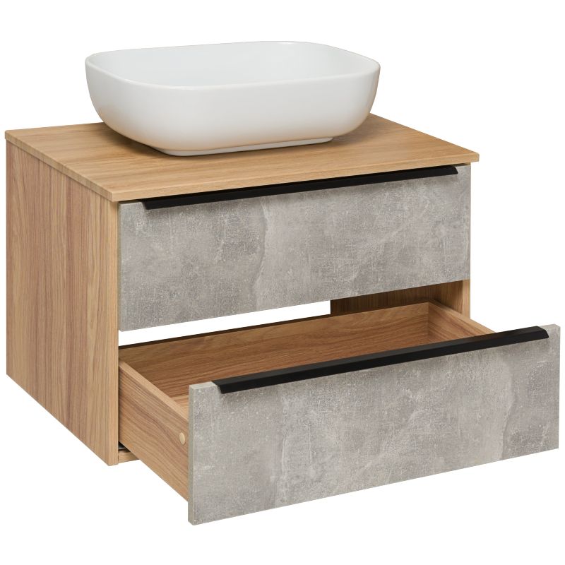 Тумба под раковину Runo Мальта 70 00-00001098 Серая Дуб