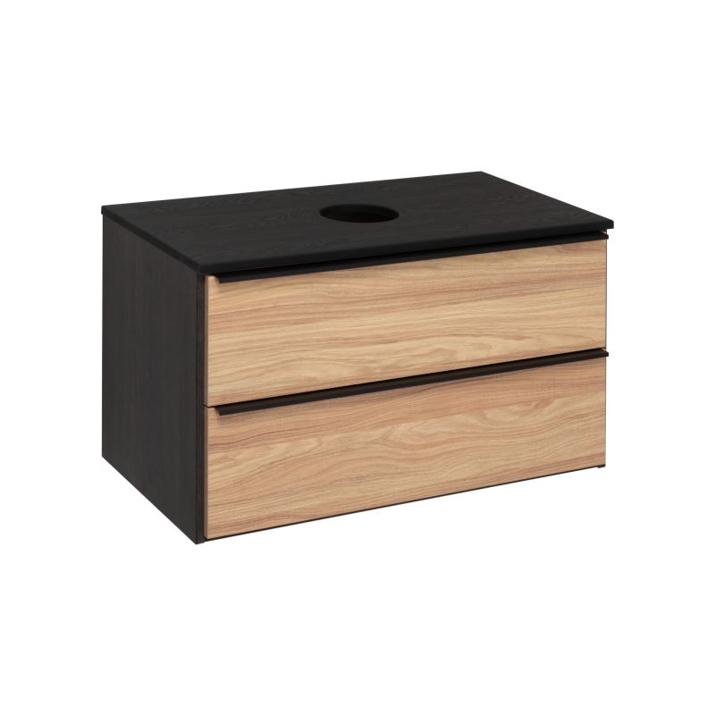 Тумба под раковину Runo Мальта 85 00-00001099 Дуб Черная