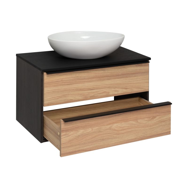 Тумба под раковину Runo Мальта 85 00-00001099 Дуб Черная