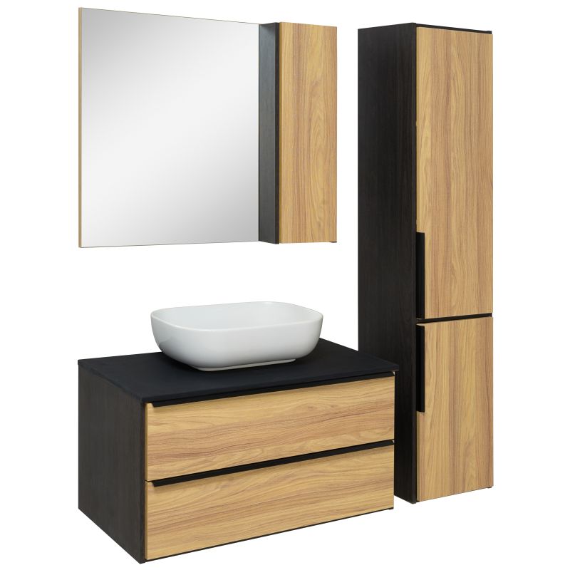 Тумба под раковину Runo Мальта 85 00-00001099 Дуб Черная