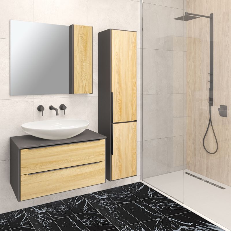 Тумба под раковину Runo Мальта 85 00-00001099 Дуб Черная