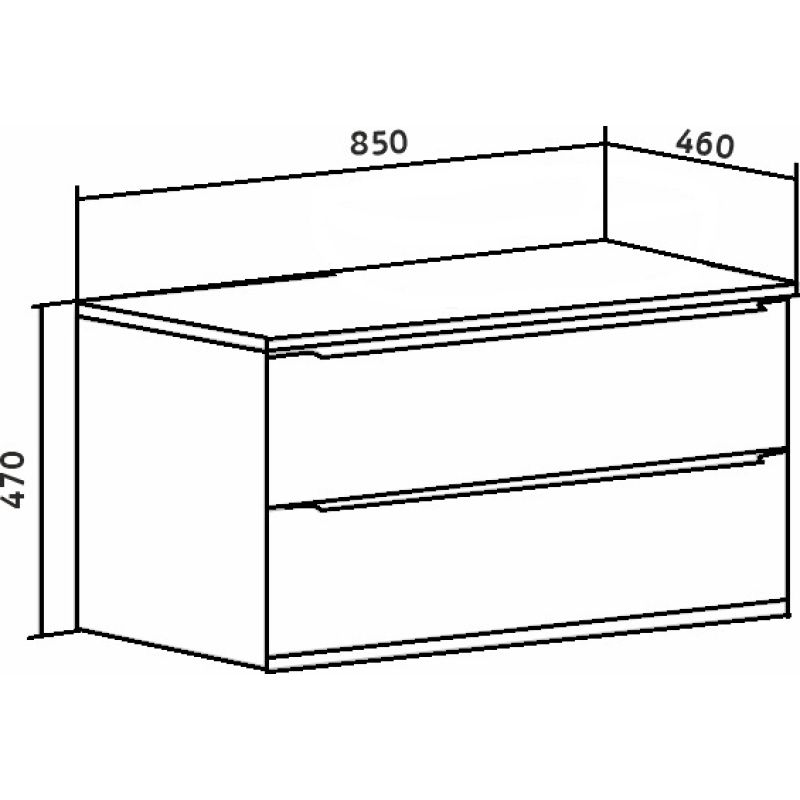 Тумба под раковину Runo Мальта 85 00-00001100 Серая Дуб