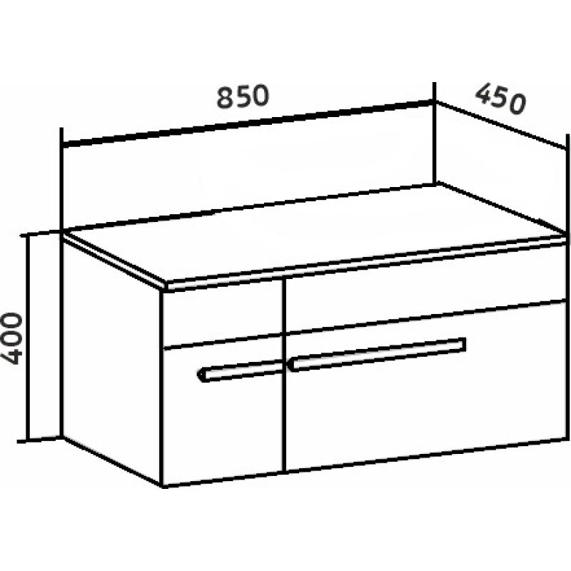 Тумба под раковину Runo Вудлайн 85 00-00001344 подвесная Белая Крафтовый дуб