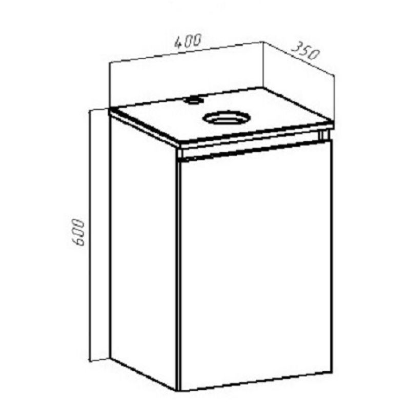 Тумба под раковину Runo Бари 40 00-00001372 подвесная Крафт дуб Белая