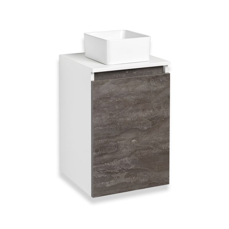 Тумба под раковину Runo Бари 40 00-00001376 подвесная Железный камень Белая