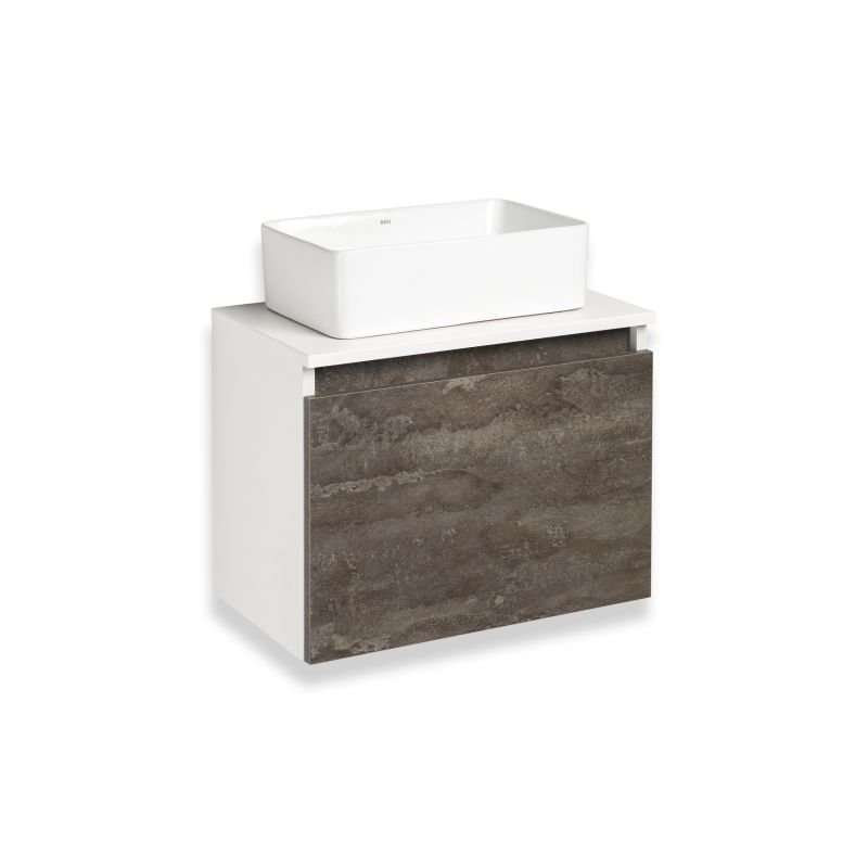 Тумба под раковину Runo Бари 50 00-00001377 подвесная Железный камень Белая