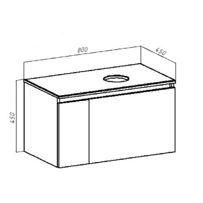 Тумба под раковину Runo Бари 80 00-00001379 подвесная Железный камень Белая